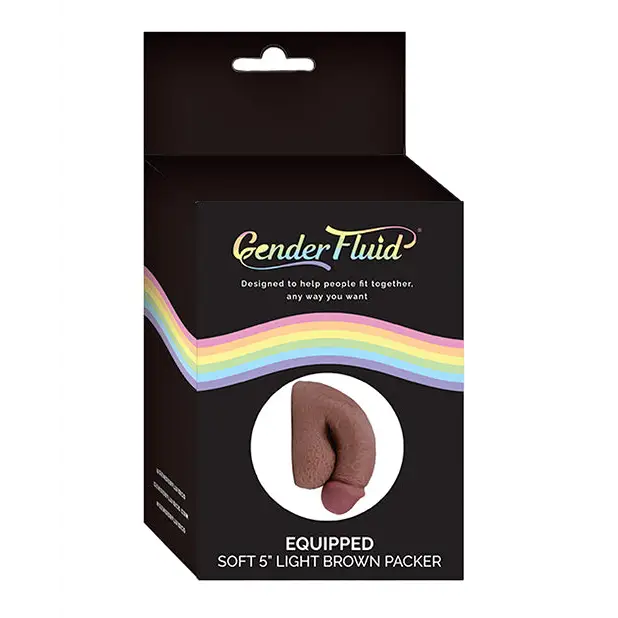 Gender Fluid 5’’ Equipped Soft Packer - Light Brown - Transgender Products