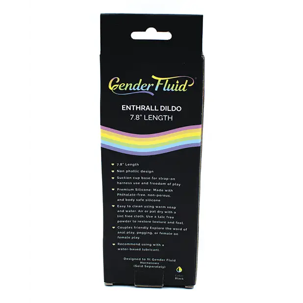 Gender Fluid 7.8’’ Enthrall Strap On Dildo - Black - Strap Ons
