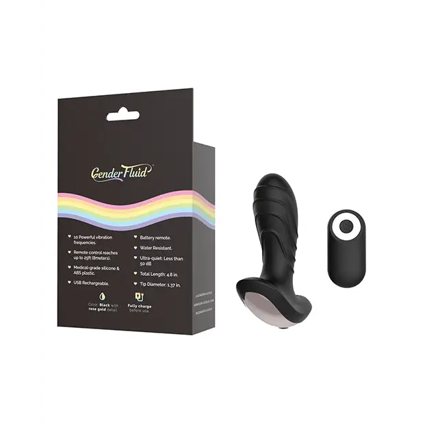Gender Fluid Buzz Anal Vibe w/Remote - Black - Anal Products