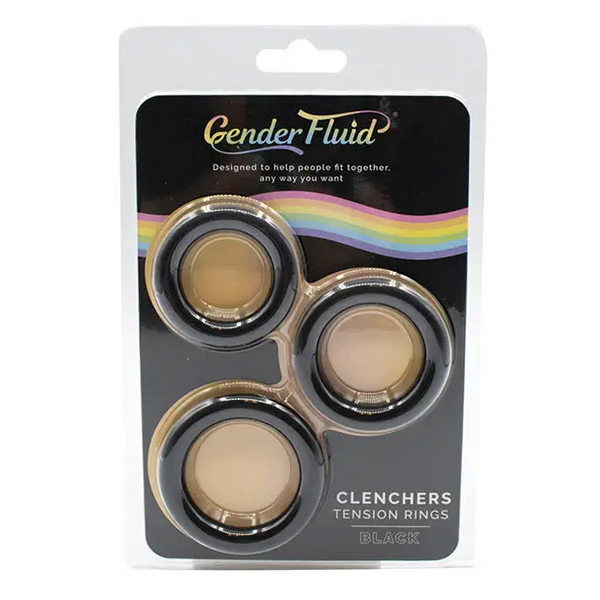 Gender Fluid Clincher Tension Ring Set - Black - Penis Enhancement