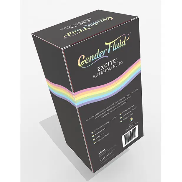 Gender Fluid Excite! Extendo Plug - Silver - Anal Products