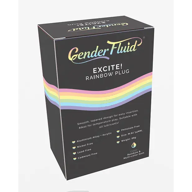 Gender Fluid Excite! Plug - Rainbow - Anal Products