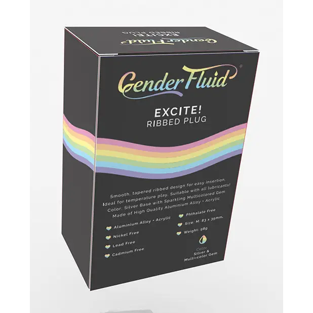 Gender Fluid Excite! Ribbed Plug - Silver - Anal Products