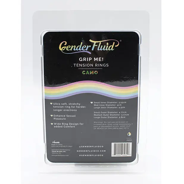 Gender Fluid Grip Me! Tension Ring Set - Camo - Penis Enhancement