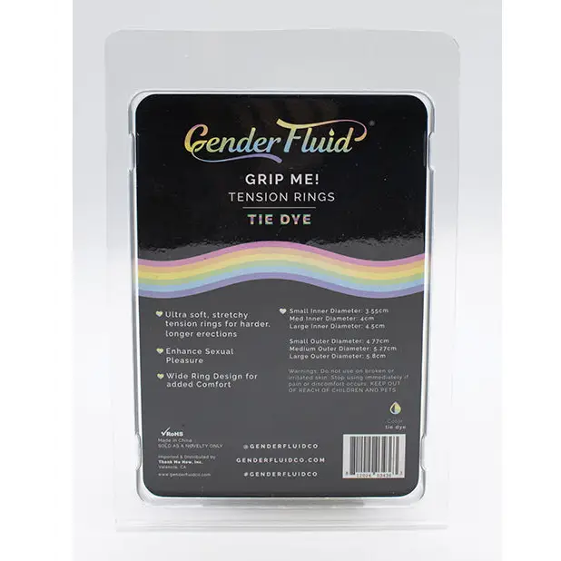 Gender Fluid Grip Me! Tension Ring Set - Tie Dye - Penis Enhancement