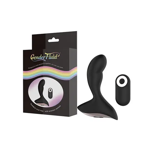 Gender Fluid Rumble Anal Vibe w/Remote - Black - Anal Products