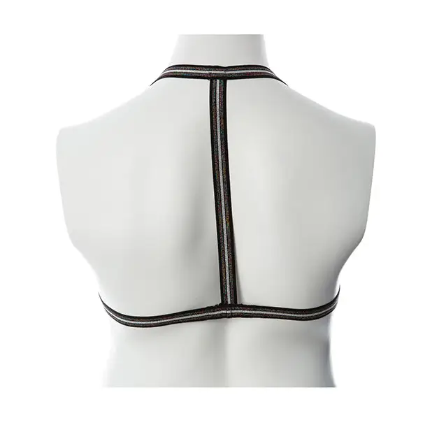 Gender Fluid Silver Lining Harness - S-L Black/Silver - Bondage Blindfolds & Restraints