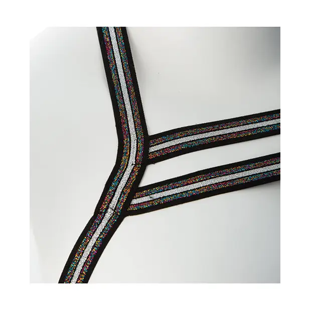 Gender Fluid Silver Lining Harness - XL-XXXL Black/Silver - Bondage Blindfolds & Restraints