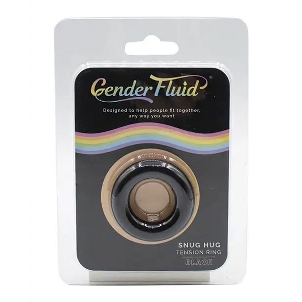Gender Fluid Snug Hug Tension Ring - Black - Penis Enhancement