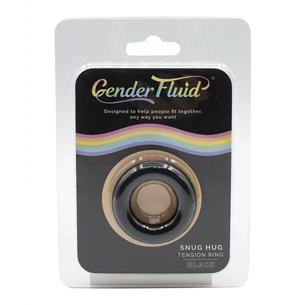 Gender Fluid Snug Hug Tension Ring - Black - Penis Enhancement