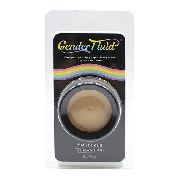 Gender Fluid Squeezer Tension Ring - Black - Penis Enhancement
