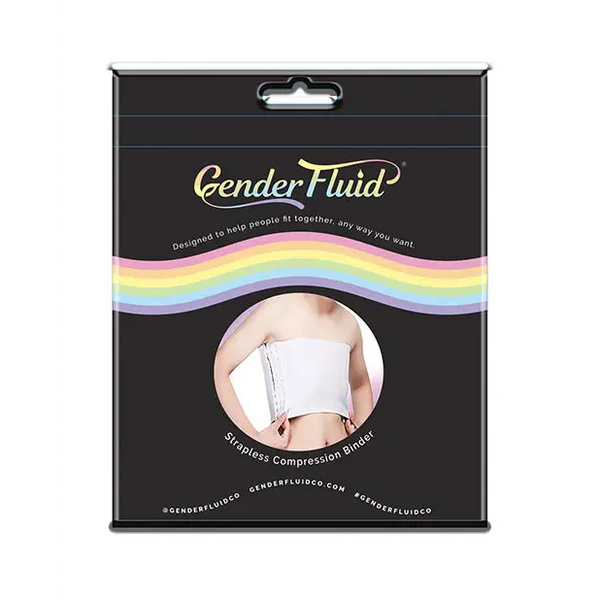 Gender Fluid Strapless Chest Compression Binder - XL White - Transgender Products