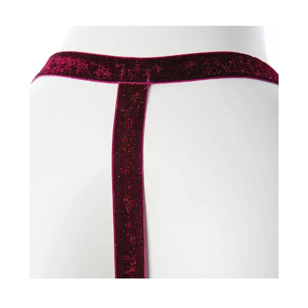 Gender Fluid Sugar Coated Harness - S-L Raspberry Glitter - Bondage Blindfolds & Restraints