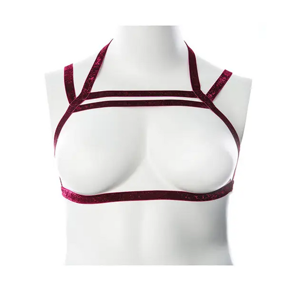Gender Fluid Sugar Coated Harness - S-L Raspberry Glitter - Bondage Blindfolds & Restraints