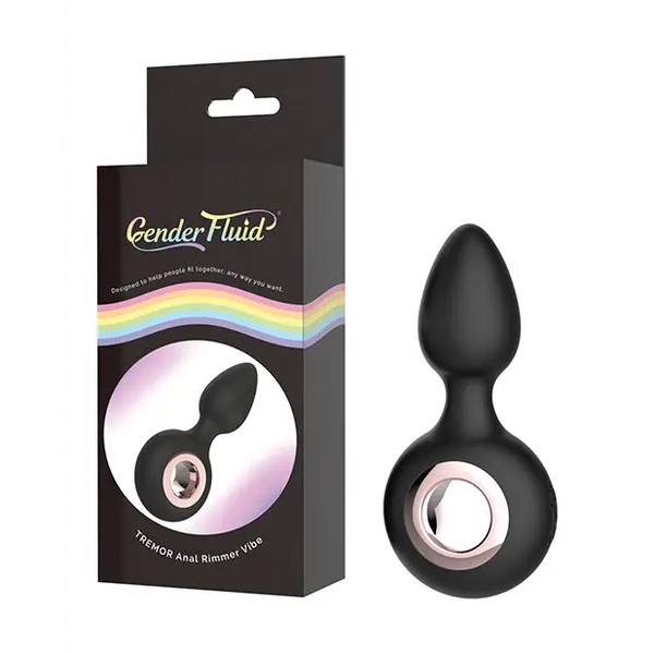 Gender Fluid Tremor Ring Plug Anal Vibe - Black - Anal Products