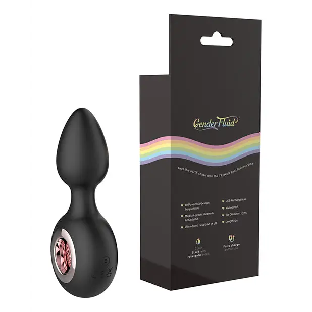 Gender Fluid Tremor Ring Plug Anal Vibe - Black - Anal Products