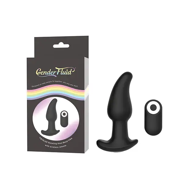 Gender Fluid Twirler Anal Vibe w/Remote - Black - Anal Products