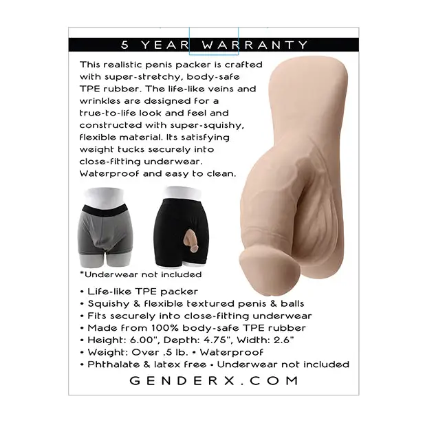 Gender X 4’’ Packer - Ivory - Transgender Products
