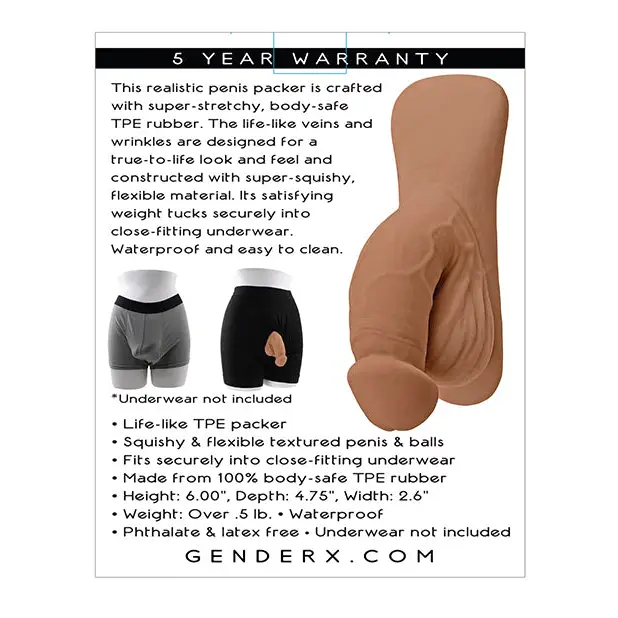 Gender X 4’’ Packer - Tan - Transgender Products