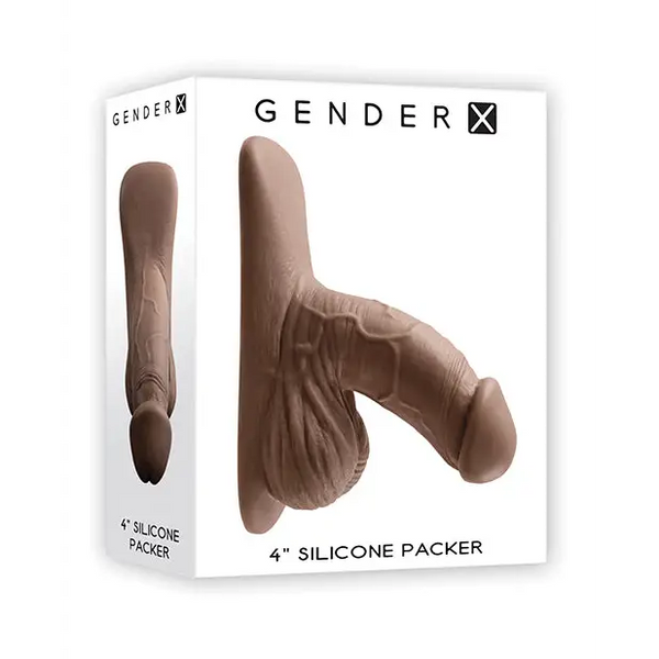 Gender X 4’’ Silicone Packer - Dark - Transgender Products