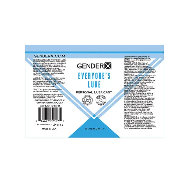Gender X Flavored Lube - 2 oz Everyone’s - Lubricants