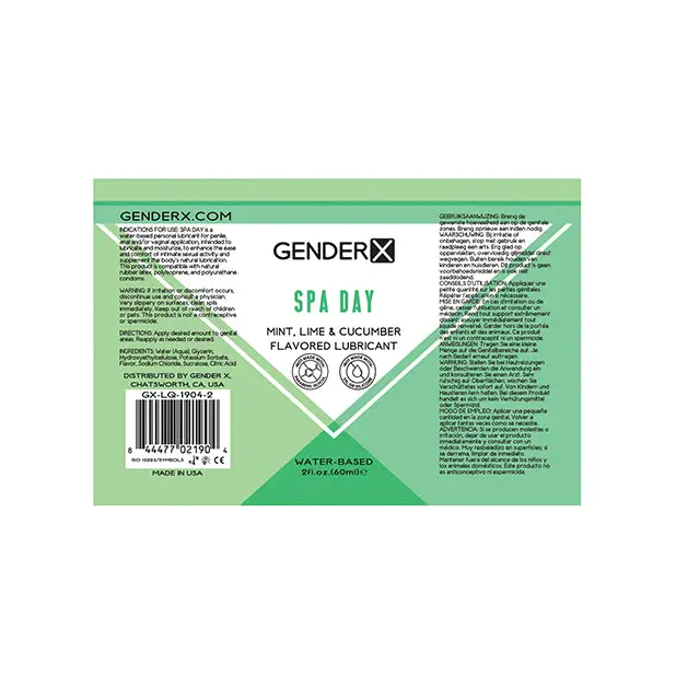 Gender X Flavored Lube - 2 oz Spa Day - Lubricants