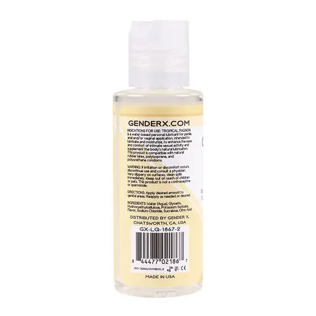 Gender X Flavored Lube - 2 oz Tropical Passion - Lubricants