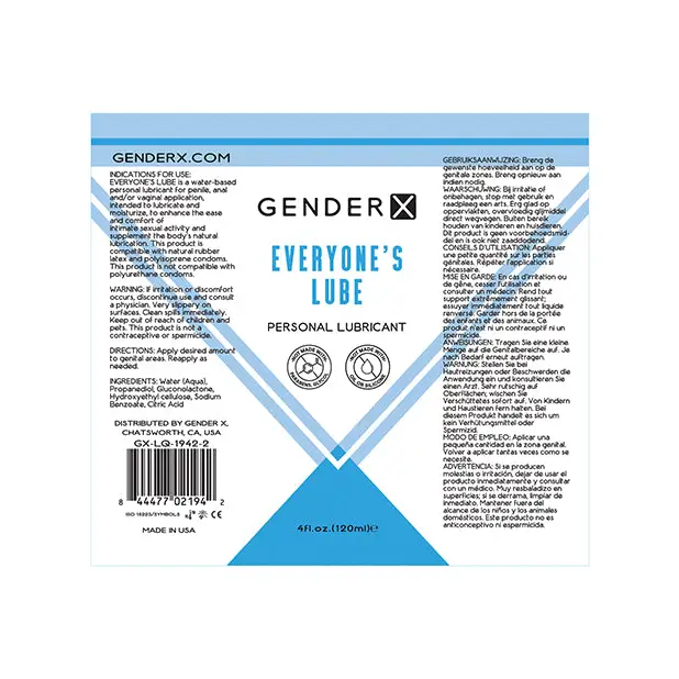 Gender X Flavored Lube - 4 oz Everyone’s - Flavored