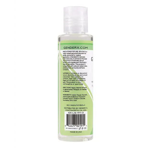 Gender X Flavored Lube - 4 oz Spa Day - Flavored