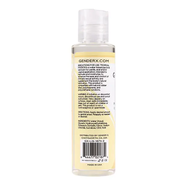 Gender X Flavored Lube - 4 oz Tropical Passion - Flavored