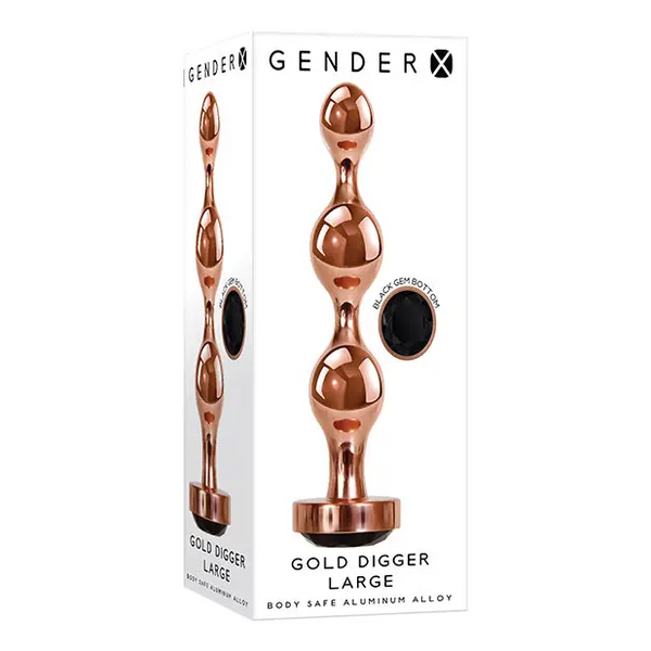 Gender X Gold Digger Large - Rose Gold/Black - Anal Products