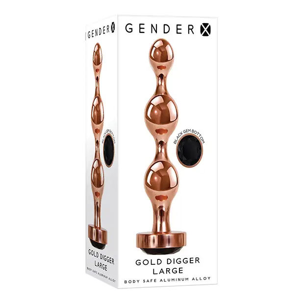 Gender X Gold Digger Large - Rose Gold/Black - Anal Products