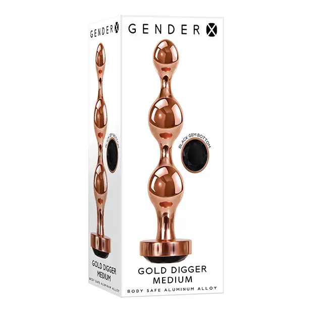 Gender X Gold Digger Medium - Rose Gold/Black - Anal Products
