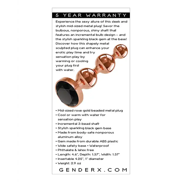 Gender X Gold Digger Medium - Rose Gold/Black - Anal Products