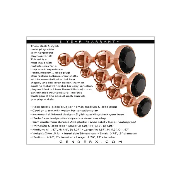 Gender X Gold Digger Set - Rose Gold/Black - Anal Products