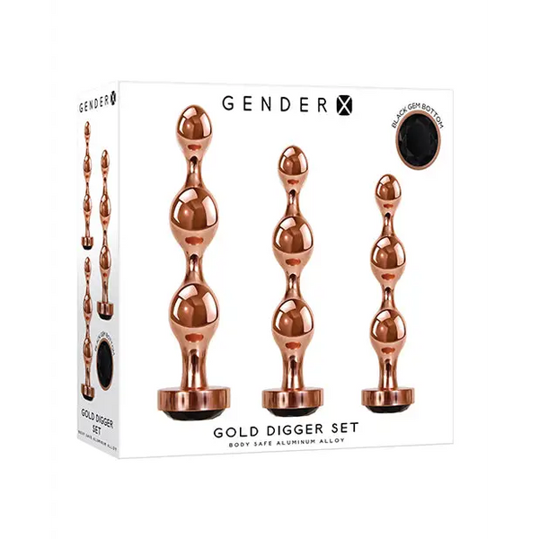 Gender X Gold Digger Set - Rose Gold/Black - Anal Products