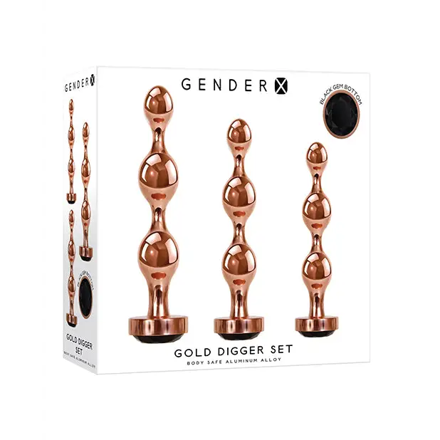 Gender X Gold Digger Set - Rose Gold/Black - Anal Products