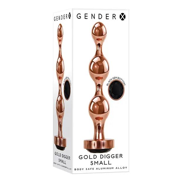 Gender X Gold Digger Small - Rose Gold/Black - Anal Products