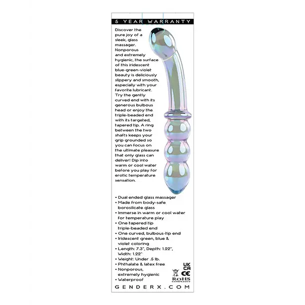 Gender X Lustrous Galaxy Wand Dual Ended Glass Massager - Green - Dongs & Dildos