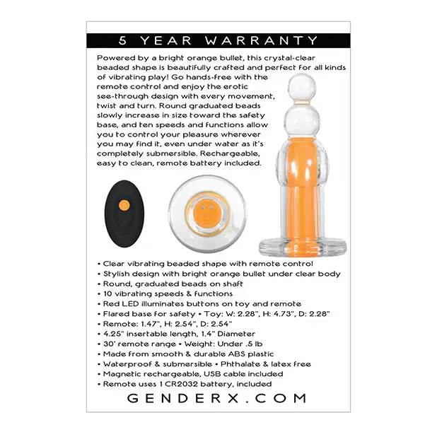 Gender X Orange Dream - Clear/Orange - Anal Products