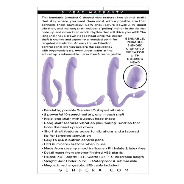 Gender X Orgasmic Orchid Poseable Vibrator - Purple - Vibrators