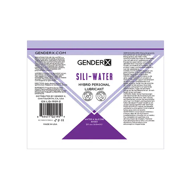 Gender X Sili-Water - 2 oz - Lubricants