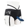 Gender X Snuggle Up Dual Motor Strap On Vibe w/Harness - Blue - Strap Ons