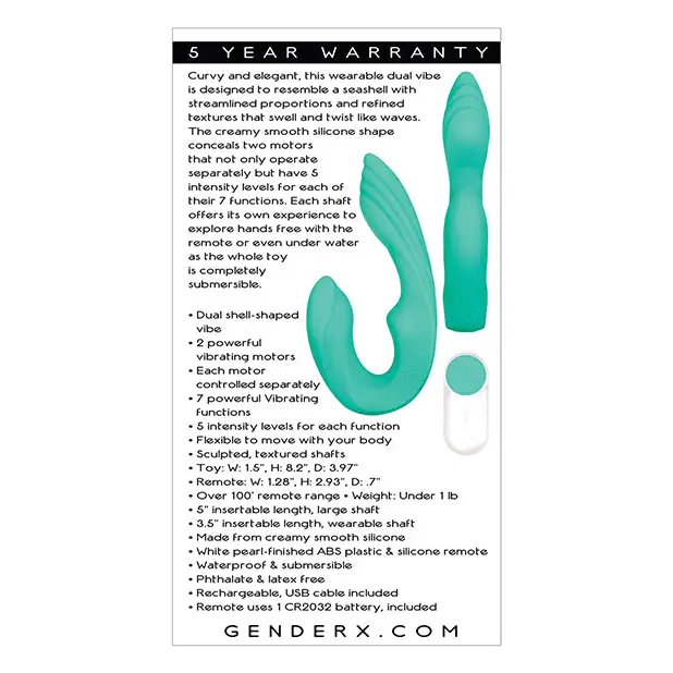Gender X Strapless Seashell - Teal - Strap Ons