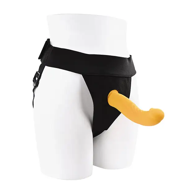 Gender X Sweet Embrace Dual Motor Strap On Vibe w/Harness - Yellow - Strap Ons