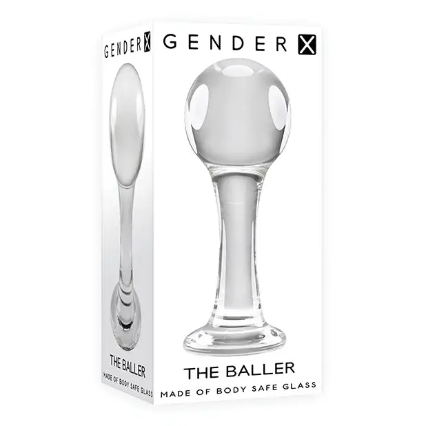 Gender X The Baller Glass Plug - Clear - Anal Products