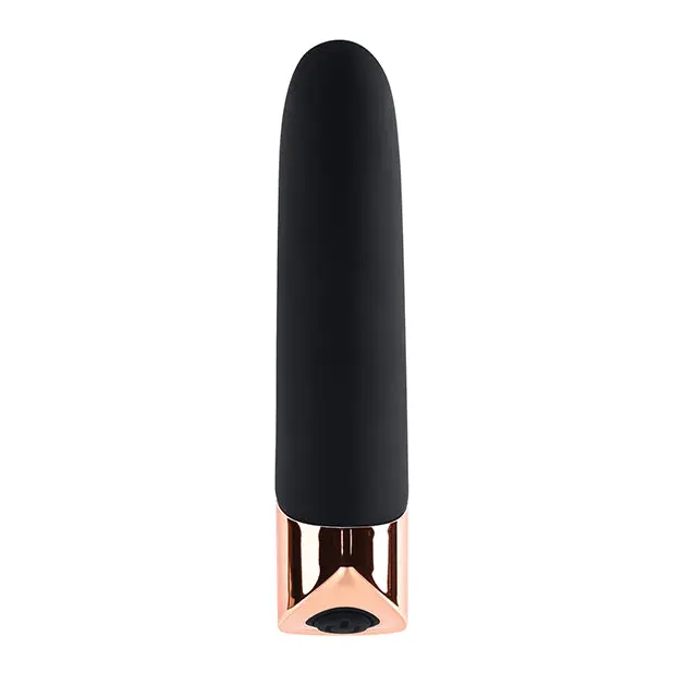 Gender X The Gold Standard Rechargeable Silicone Bullet - Black/Rose Gold - Stimulators