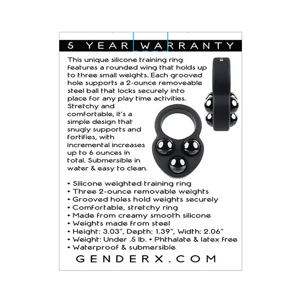 Gender X Workout Ring - Black - Penis Enhancement