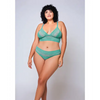 Geometric Lace Bralette & Hipster Teal 2X - Lingerie - Plus/Queen - Hanging