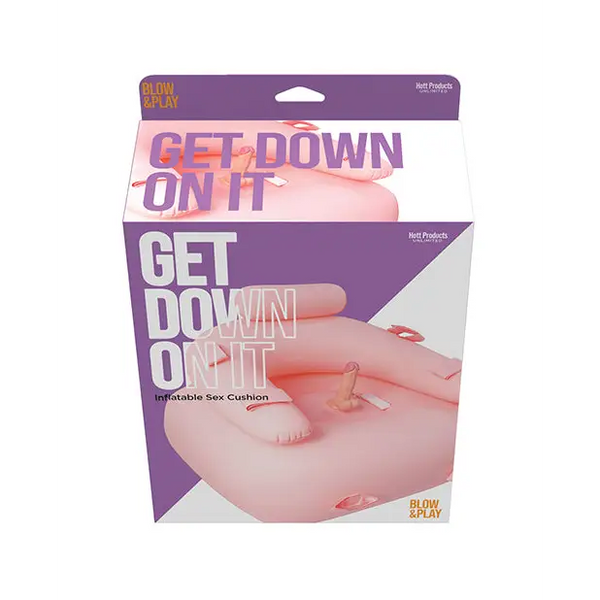 Get Down On It Inflatable Cushion w/Remote Controlled Dildo & Wrist/Leg Strap - Dolls & Masturbators